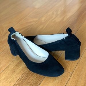 Everlane The Day Heel in Black Suede